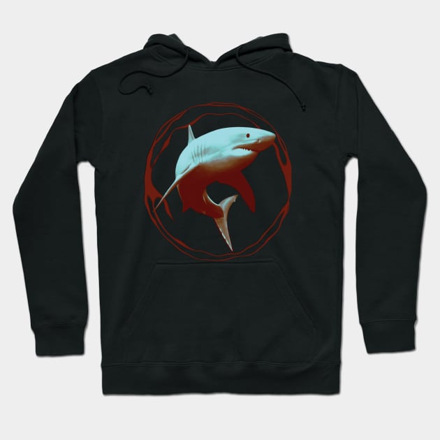 Great White Shark Hoodie by TMBTM